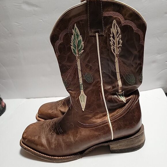 roper Women Cowboy boots Brown Arrow Embellished size 7